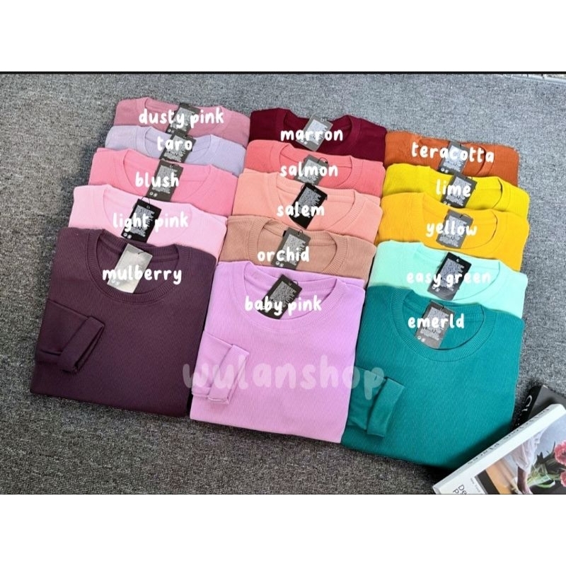 KAOS RIB LENGAN PANJANG /KAOS RAJUT / KAOS MURAH /KNIT LENGAN PANJANG