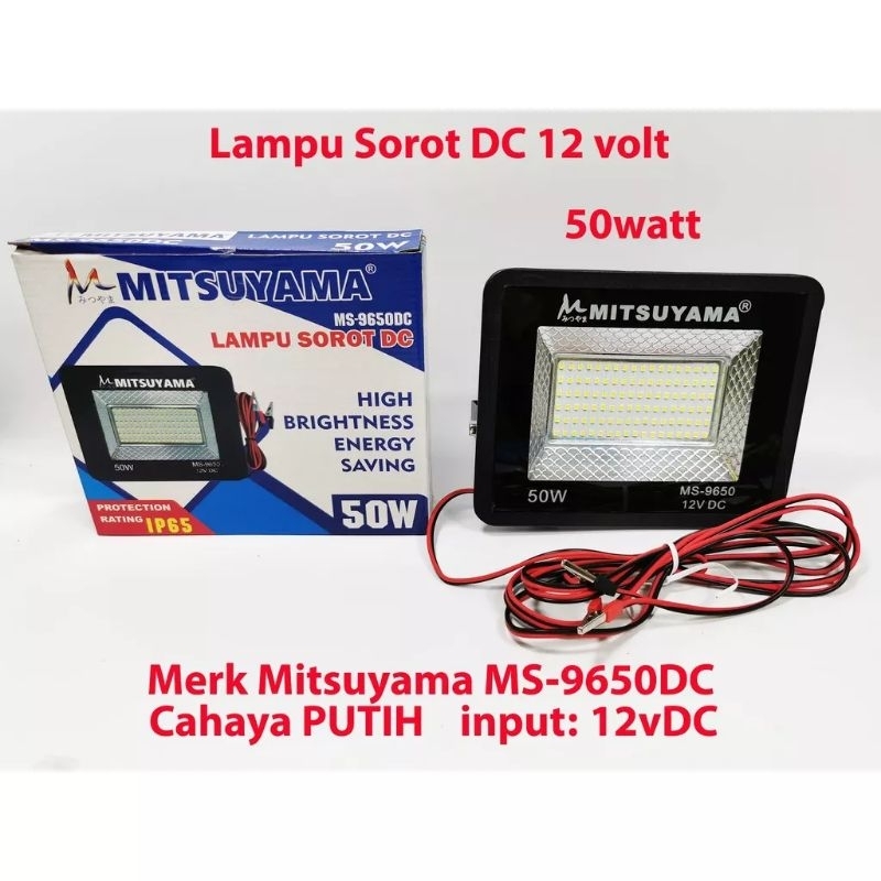 lampu LED DC tembak sorot aki 50 Watt IP 65 super terang