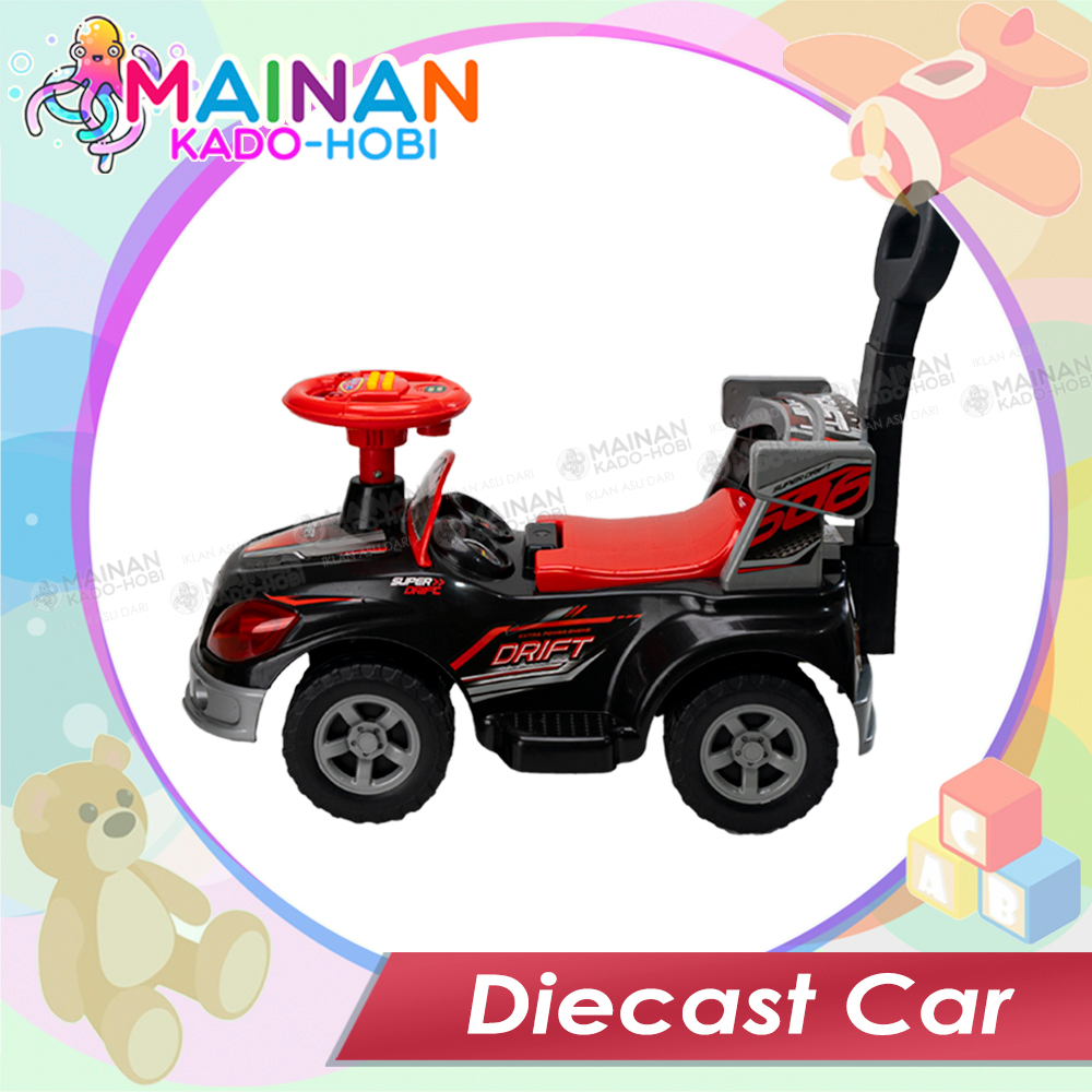 KADO ULANG TAHUN MAINAN ANAK DIECAST CAR RIDE ON DUDUK MOBIL DORONG