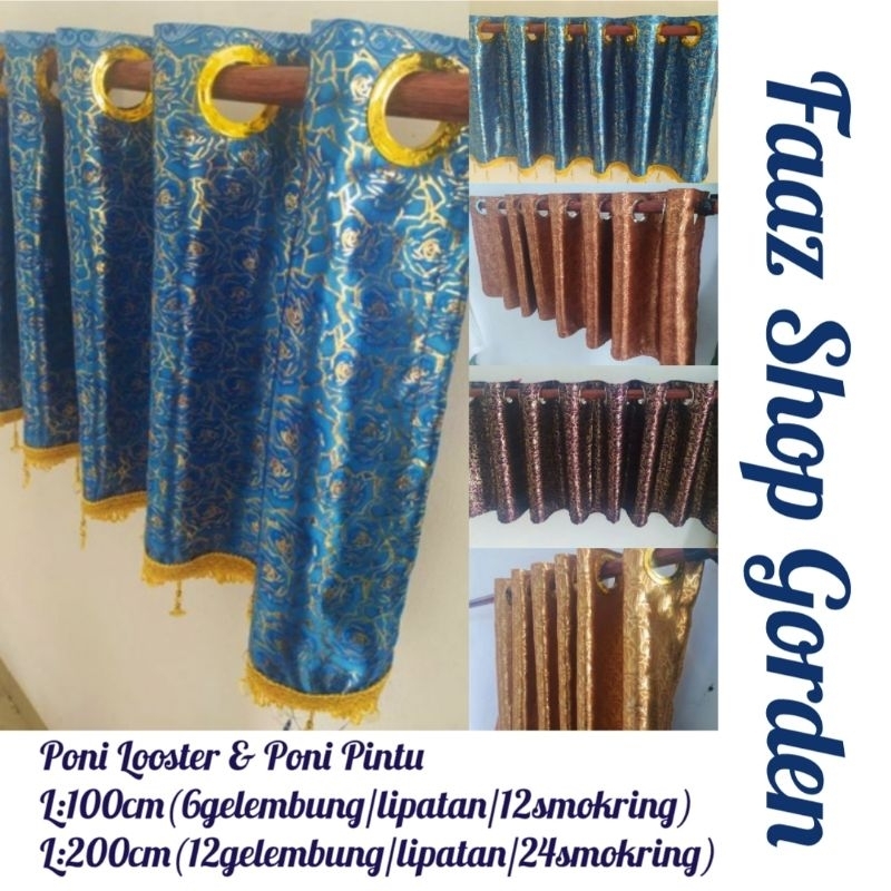 Poni Gorden Blackout Motif Gorden Poni Atas Pintu Gorden Poni Model Smokring Gorden Poni Pisah
