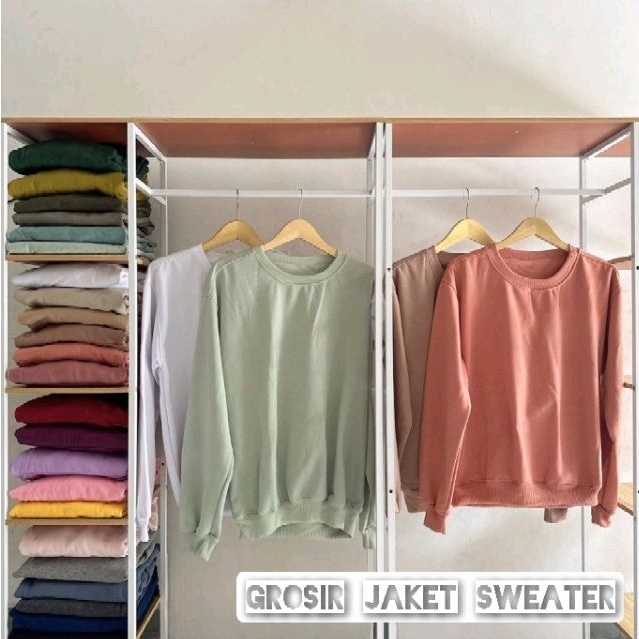 Sweater polos basic pria wanita