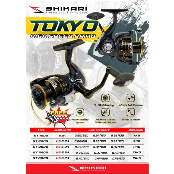 Reel Spinning Shikari Tokyo ( Serupa Daido Genghis Khan ) 1000 2000 3000 4000 6000 bonus knob