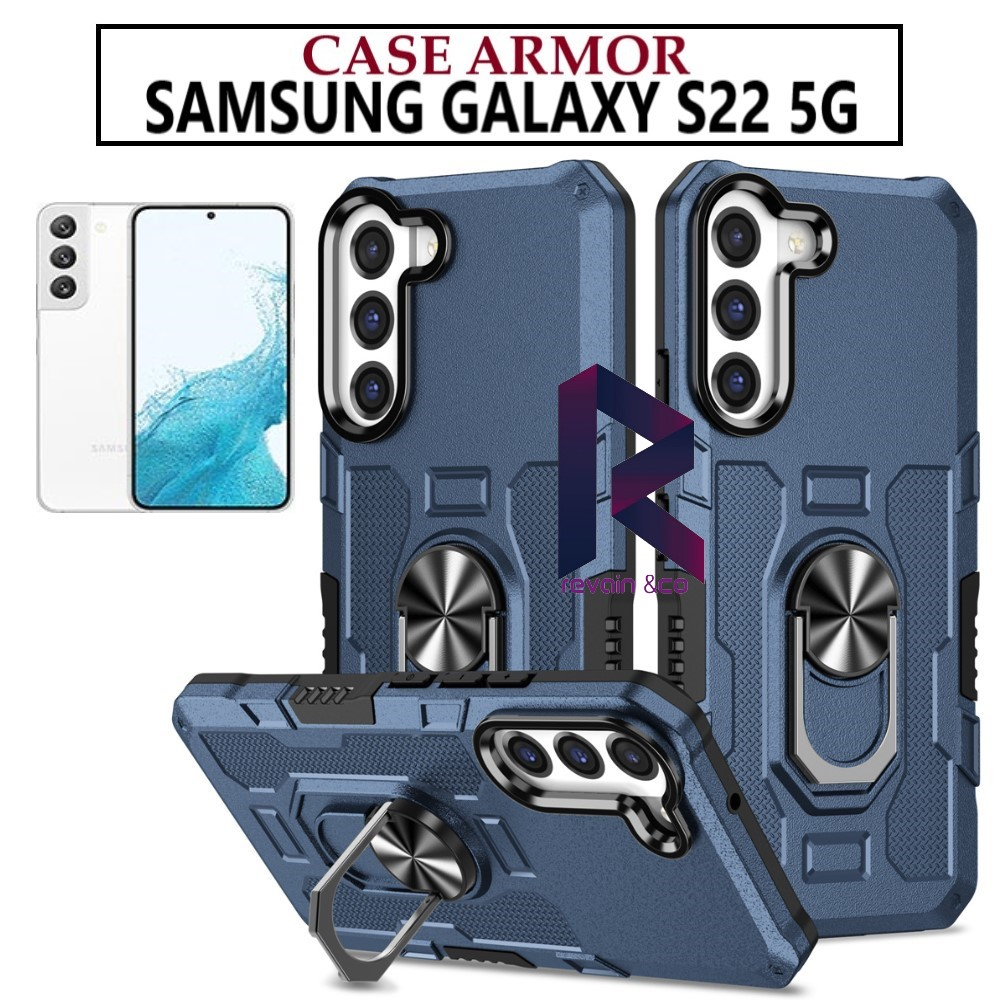 Case Armor SAMSUNG GALAXY S22 5G Iring Cincin Magnetic Kesing Hp Protect kamera Premium Hard Case Standing Robot Pelindung Kamera