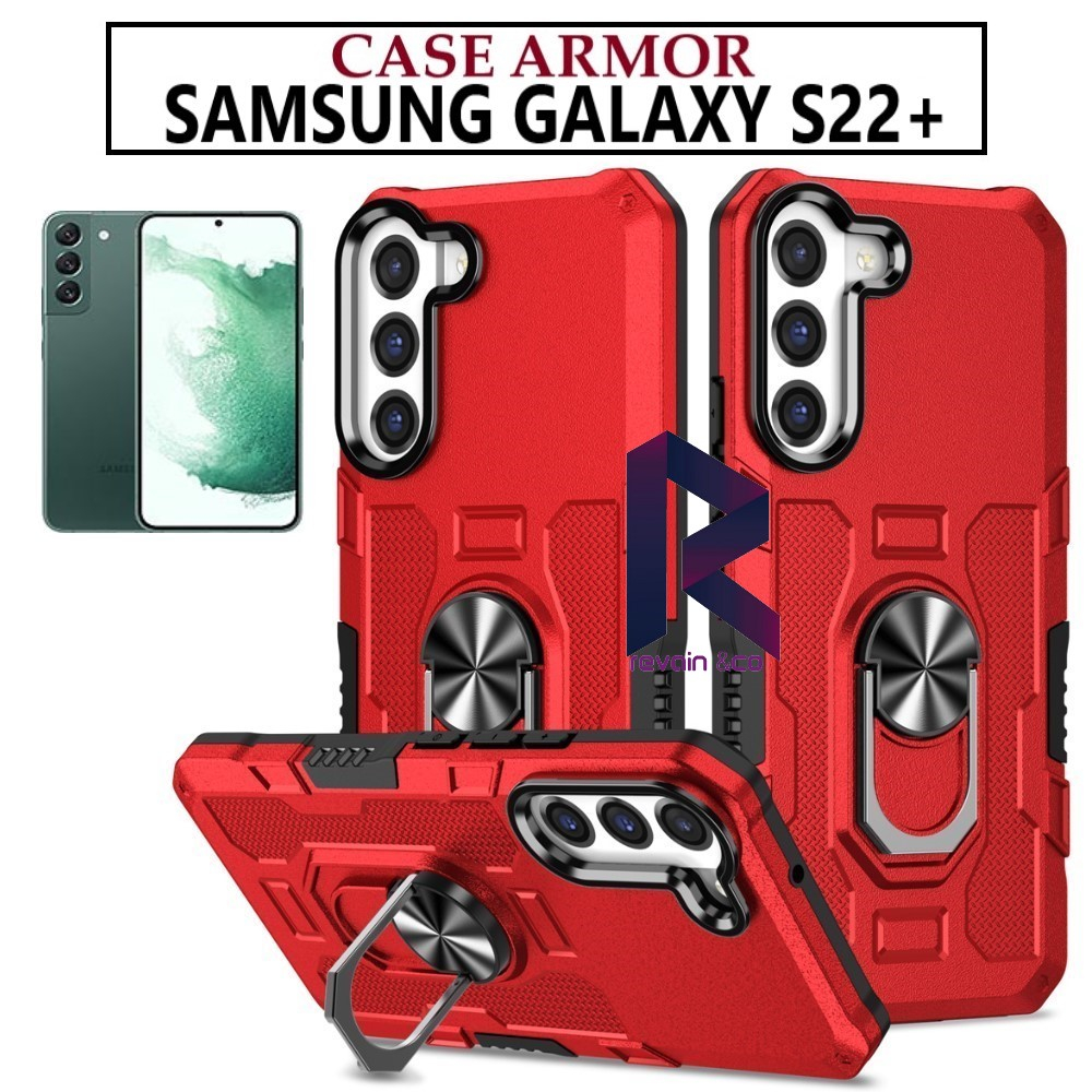 Case Armor SAMSUNG GALAXY S22+ Iring Cincin Magnetic Kesing Hp Protect kamera Premium Hard Case Standing Robot Pelindung Kamera