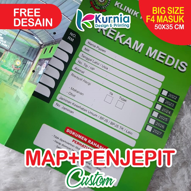

MAP REKAM MEDIS + PENJEPIT + KANTONG / MURAH / TERBARU / 2024 UKURAN BESAR F4
