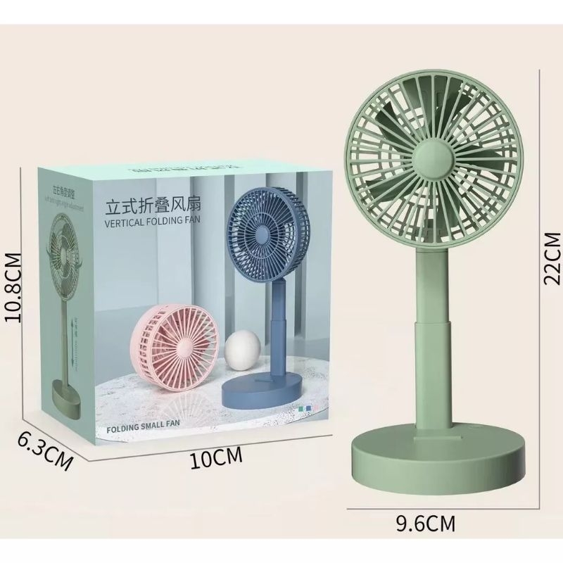 Kipas Angin Lipat Mini K12 Portable / Folding Fan Meja Duduk Berdiri Cas Isi Ulang