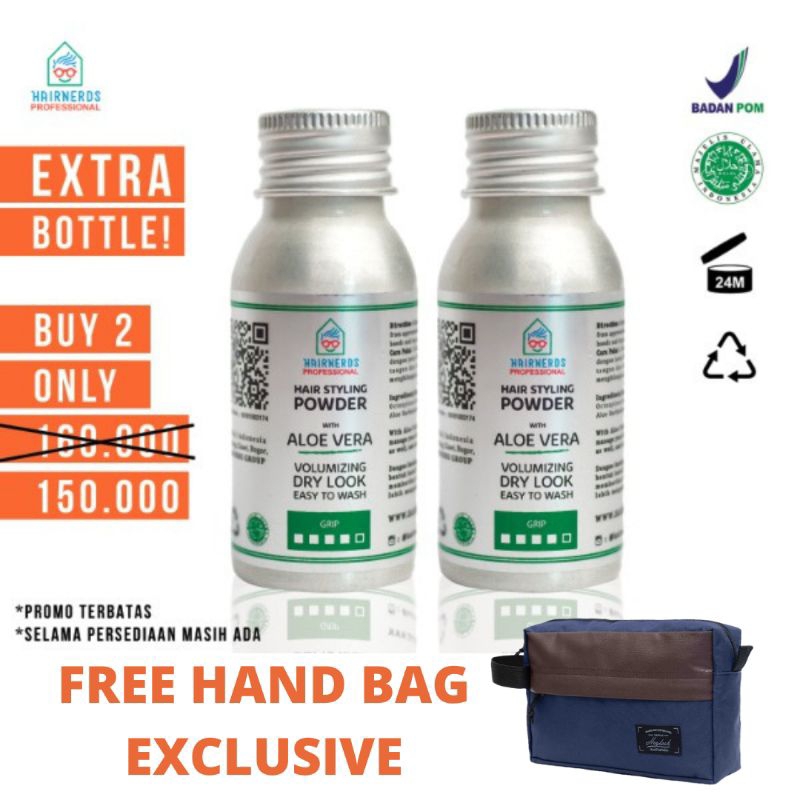 Hairnerds profesional powder dry look volumizing Free Hand Bag Exclusive