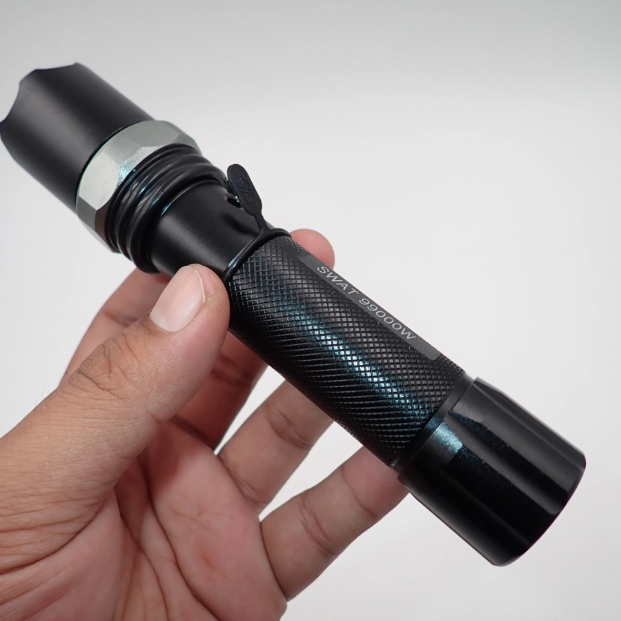Paket Senter Police SWAT 8008 Hiking Camping Lalu Lintas Parkir Flashlight ORIGINAL Free Baterai 186