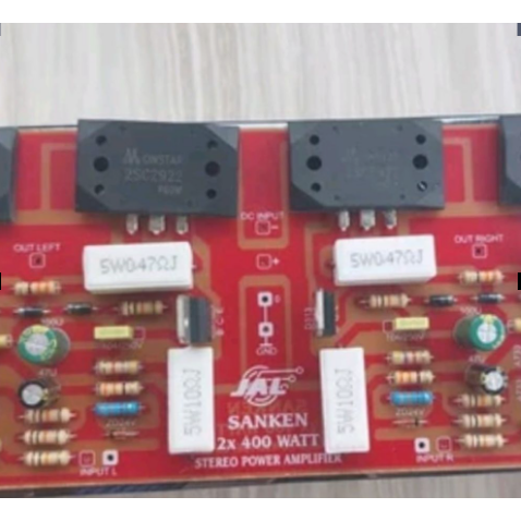 Rakitan power amplifier stereo Sanken 2x400watt super power dahsyat