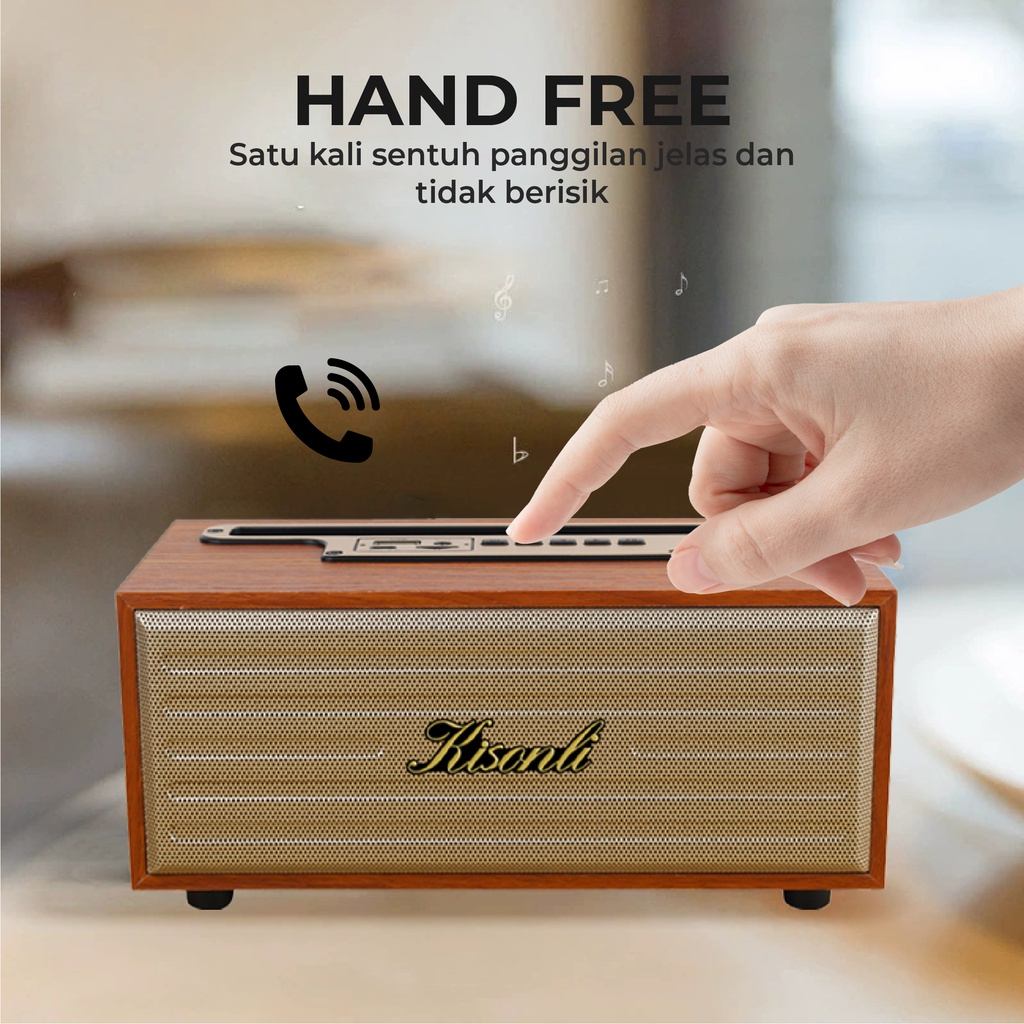 G12A Speaker Bluetooth Kisonli Portable Retro Klasik Wooden - ACS