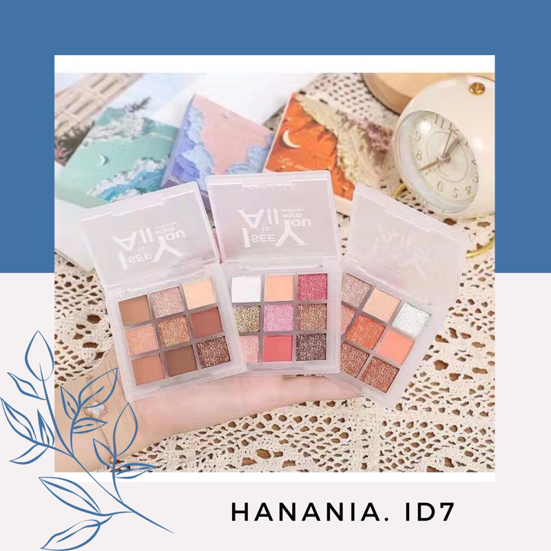 LAMEILA Eyeshadow Pallete 9 Warna Kombinasi Glitter Tahan Lama - KS