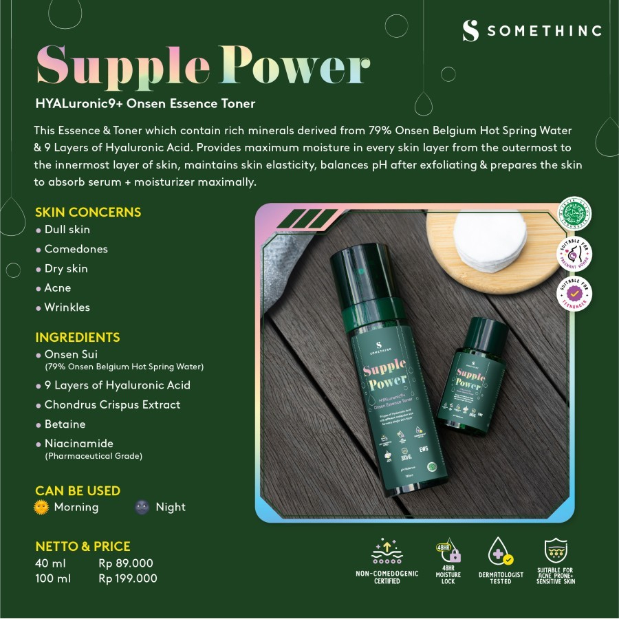 ✨ AKU MURAH ✨ SOMETHINC SUPPLE POWER HYALURONIC 9+ ONSEN ESSENCE TONER