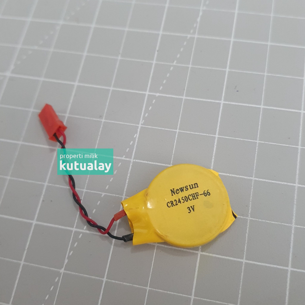 Baterai CMOS Laptop Newsun CR2450CHF-66 3V Konektor 2Pin Tebal