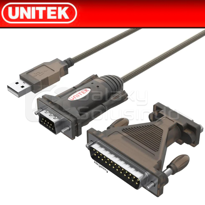 UNITEK Y-105A USB to Serial RS232 Cable with DB9F to DB25M Adapter