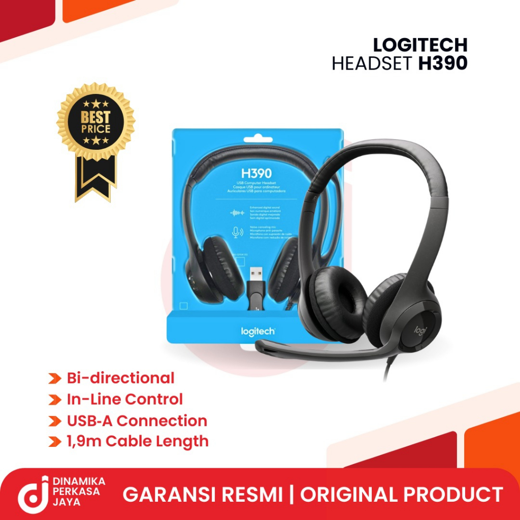 Logitech H390 USB Headset with Noise Cancelling Mic