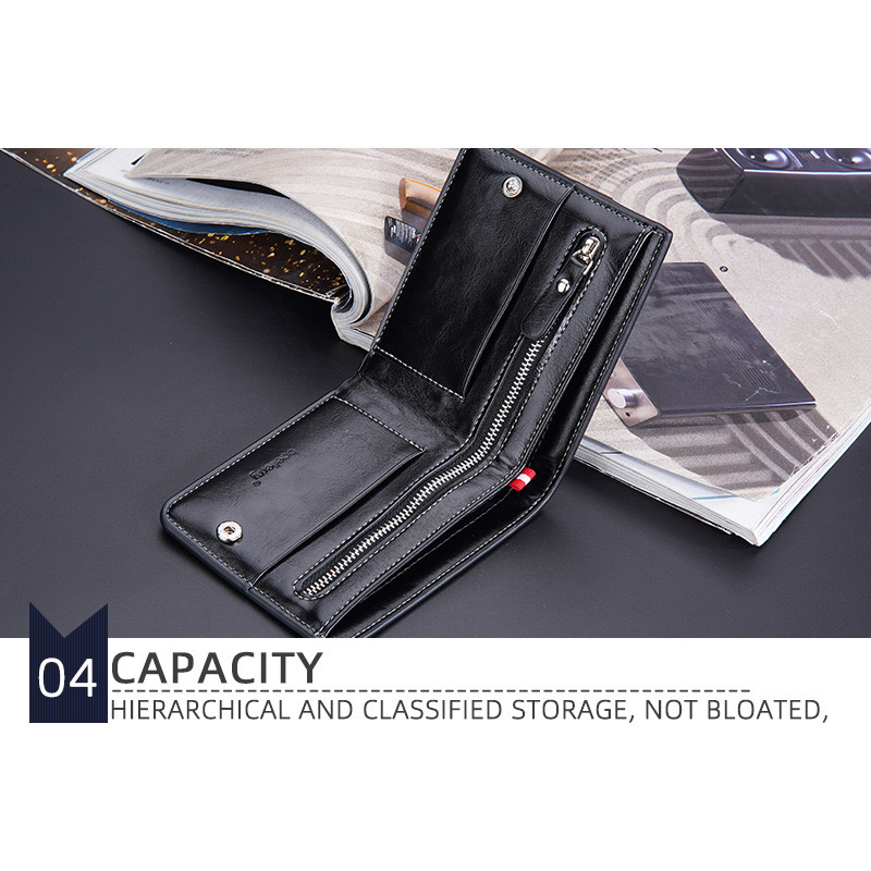 ORIGINAL BAELLERRY D3242 HORIZONTAL DOMPET LIPAT BIFOLD UNISEX BAHAN SINTETIS DENGAN KANCING PENGUNCI