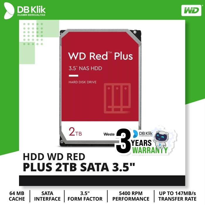 Hardisk WD RED Plus 2TB 3.5 Inch SATA