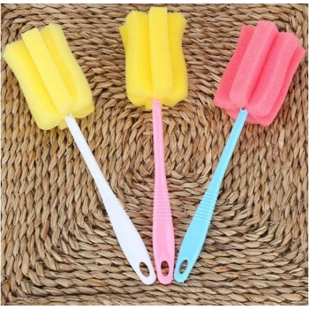 Sikat Botol Susu Bayi Panjang Spons Alat Pembersih Stik Untuk Dot Gelas Minum