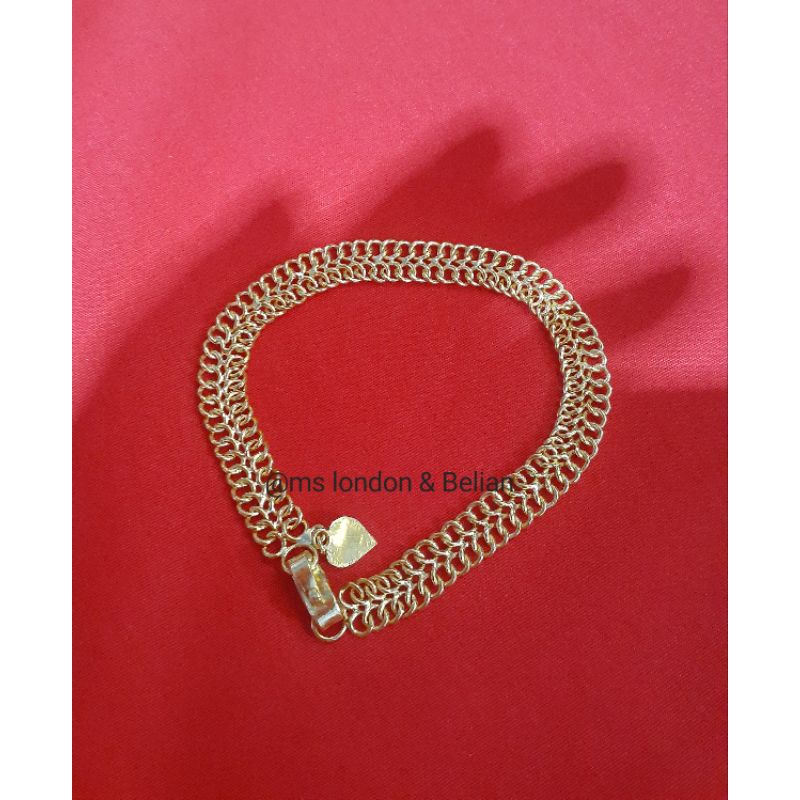 Gelang emas 24K Kadar 99,99%.