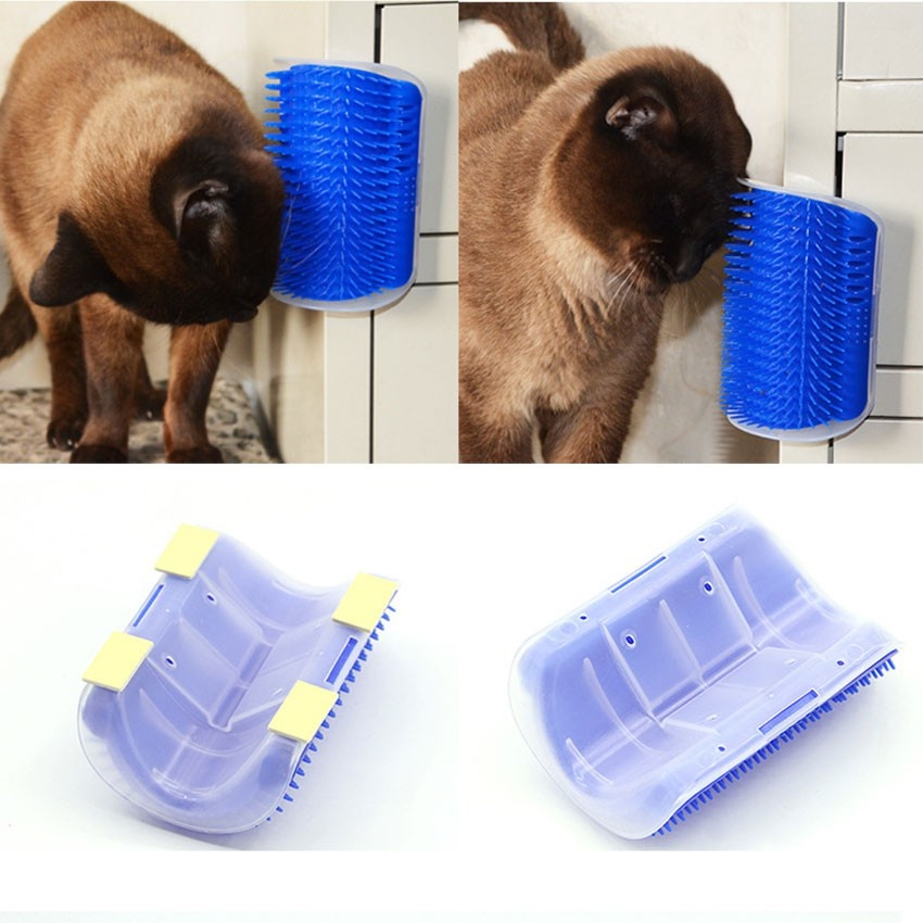 Mainan Sisir Kucing Murah Plus Catnip Tempel Pojokan Tembok Sikat Pijat Cat Grooming Pet Brush Corner Tickling Comb
