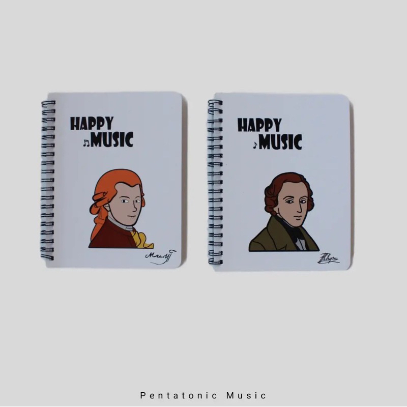 

Mozart & Chopin Small Notebook Buku tulis Piano Hadiah Kado Musik Pentatonic Music Gift
