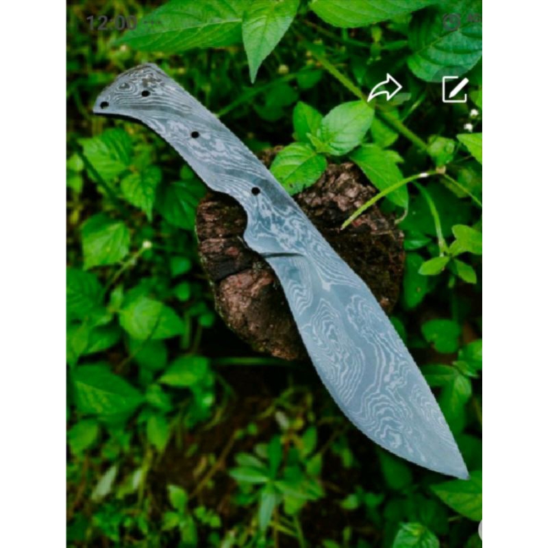 koleksi pisau camping  Damascus pull tank