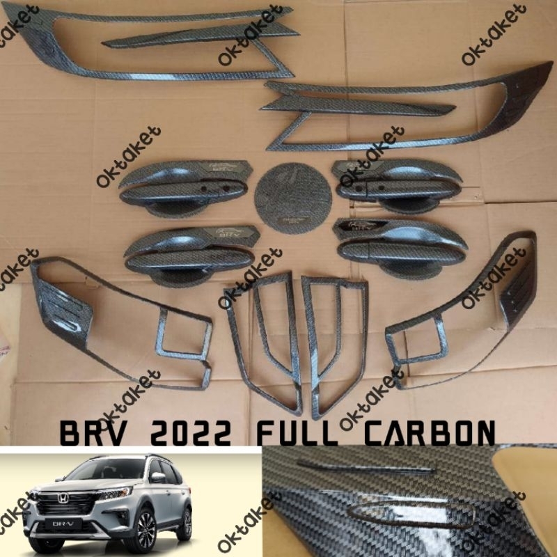 paket lengkap garnish depan belakang outer handle tank cover Brv 2022 2023 2024 Hitam Chrome Carbon