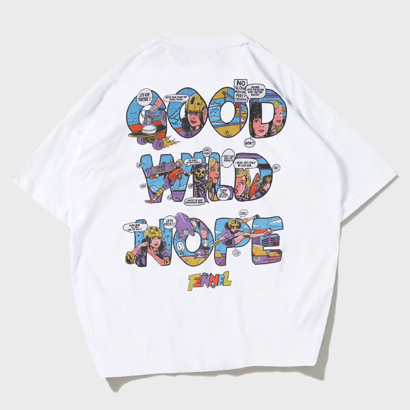 [N01202] T-shirt Oversized Distro Motif GOOD WILD NOPE