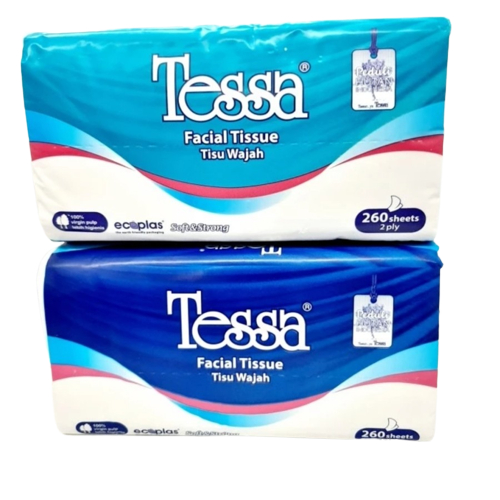 Tisu Tessa 260 Sheets 2 Ply TP02 / Tissue Facial / Tisu wajah 260s 2ply sheet lembut