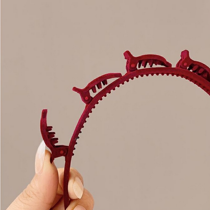 Bando Rambut Wanita 2in1 Jepit Bludru Premium Aksesoris Fashion Wanita Korea HOPYLOVY