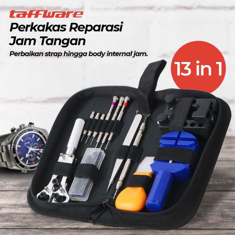 Alat Reparasi Jam Tangan Peralatan Servis Jam Tangan 13 in 1 Repair Tool Pembuka Borkar jam Tangan Taffware