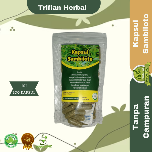 Kapsul herbal sambiloto isi 100 kapsul untuk kesehatan trifian herbal