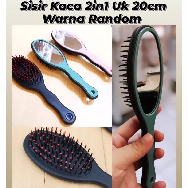 sisir rambut jumbo besar anti rontok sisir salon anti kusut hitam kaca