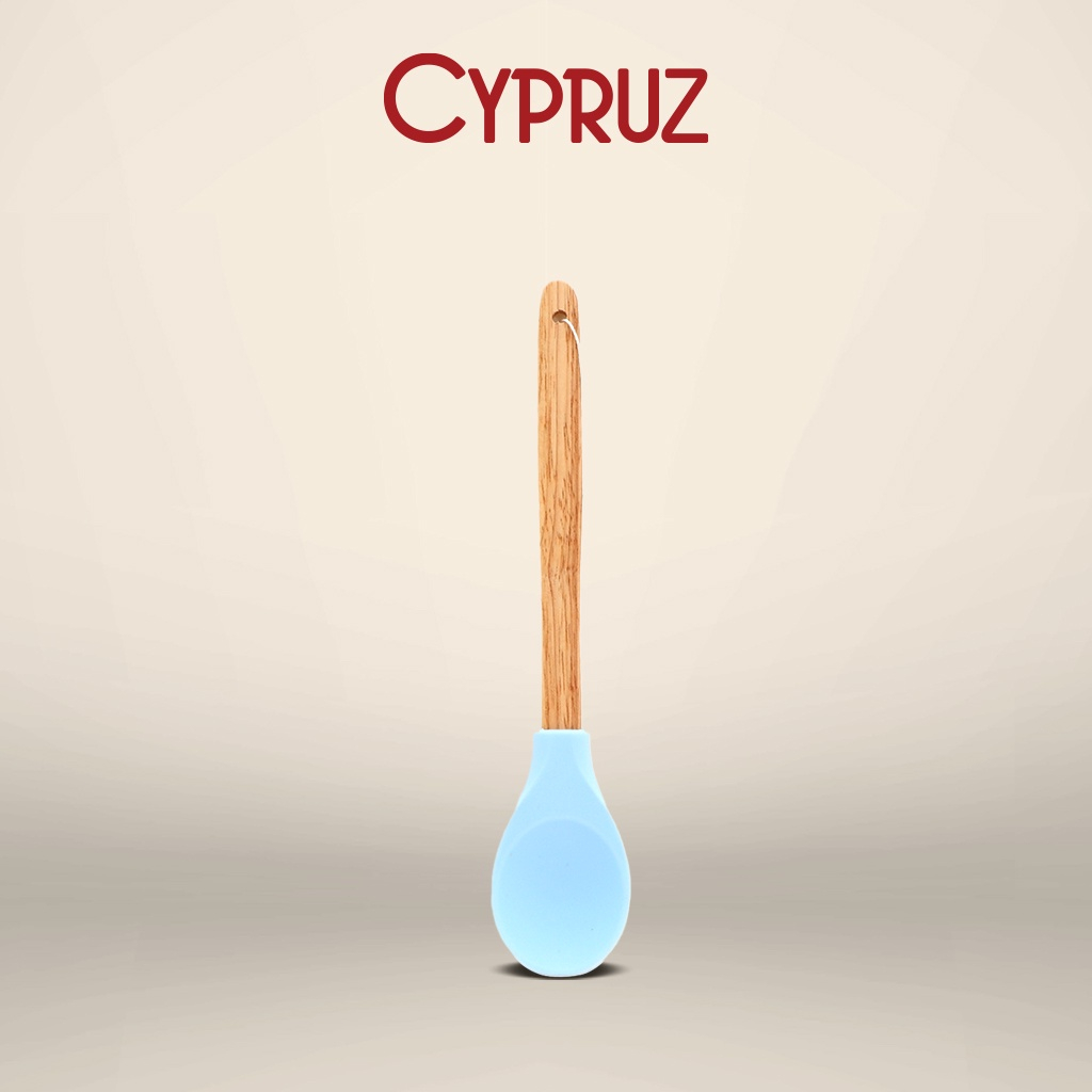 Cypruz Utensil Serving Spoon Silicone + Gagang Bambu AM 1003