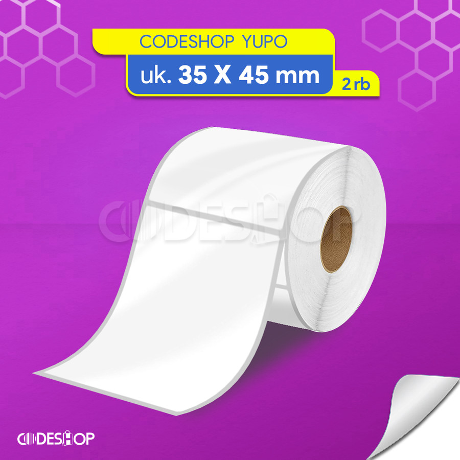 

Codeshop Label Yupo 35x45 mm 1 Line Core Kecil isi 2000 Stiker