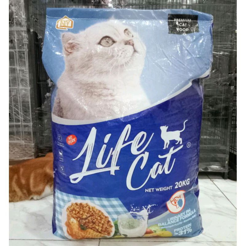 Makanan Kucing Dryfood All Stage Life Cat 20kg (Go-jek Only) makanan kucing segala usia murah lifecat dryfood
