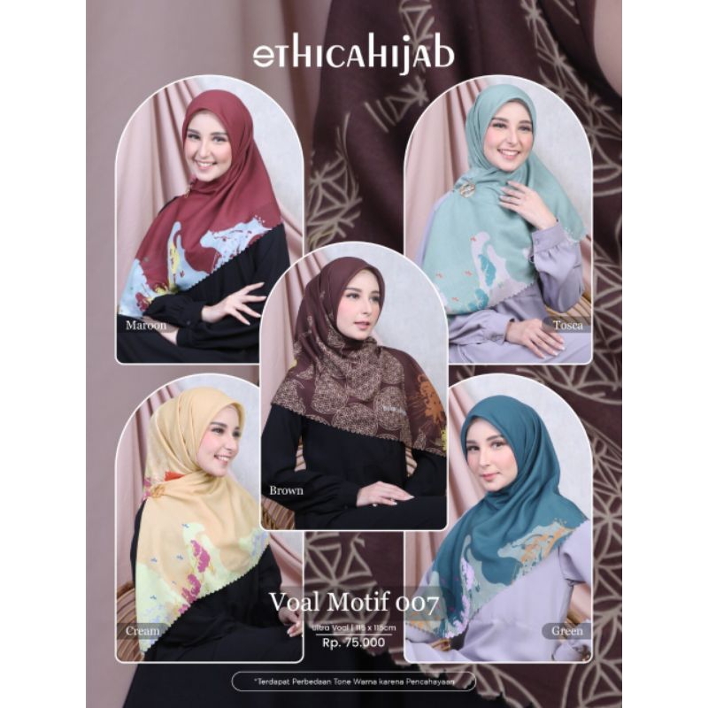 Hijab segi empat ethica voal motif