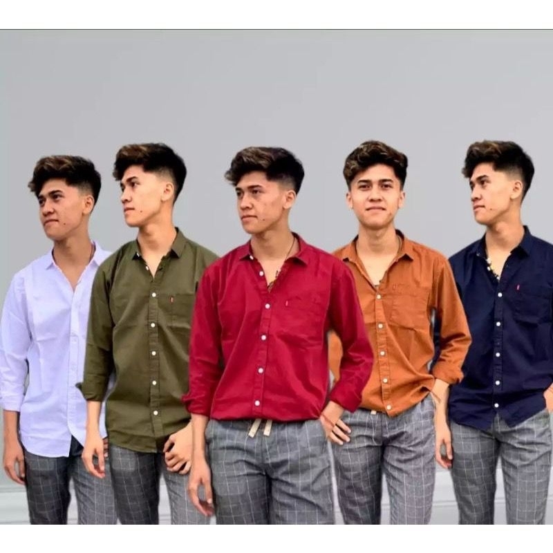 Kemeja lengan panjang polos pria terbaru Kemeja panjang pria casual Kemeja panjang slimfit pria model terbaru