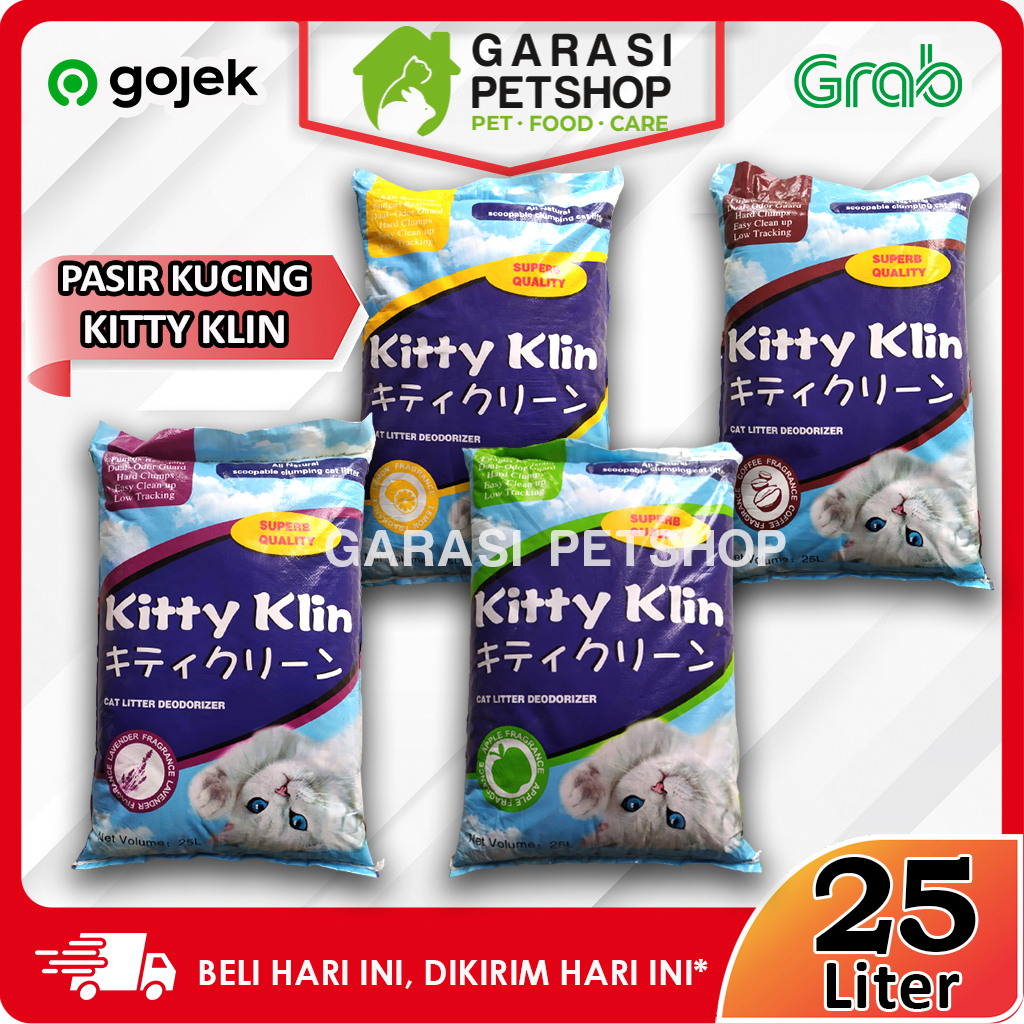 PASIR KUCING GUMPAL WANGI PASIR KITTY KLIN 25 LITER PASIR KUCING 25 LITER