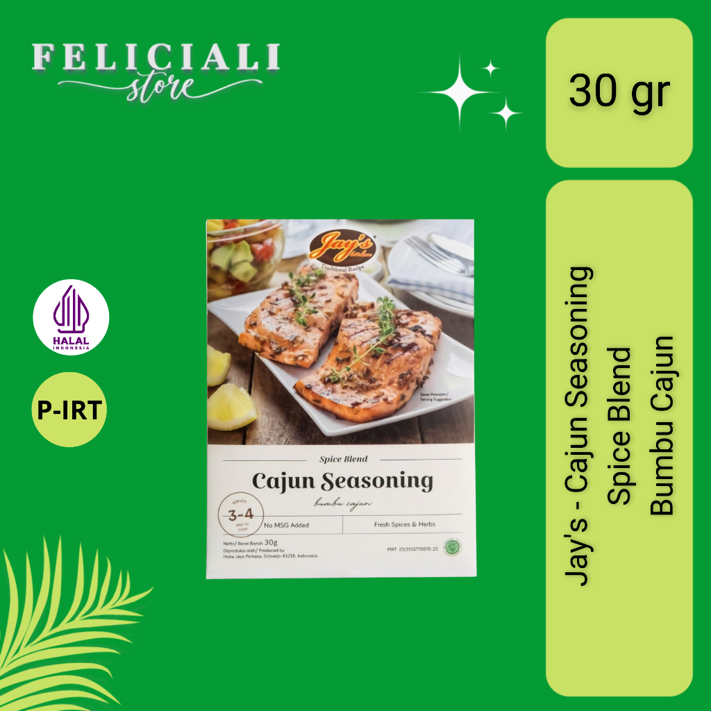 

Jay's - Cajun Seasoning Spice Blend - Bumbu Cajun - 30 gr
