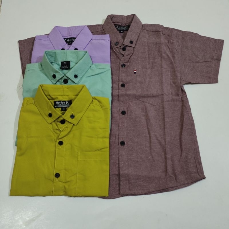 kemeja anak laki laki sage green ungu lilac Umur 1-10 tahun kemeja anak