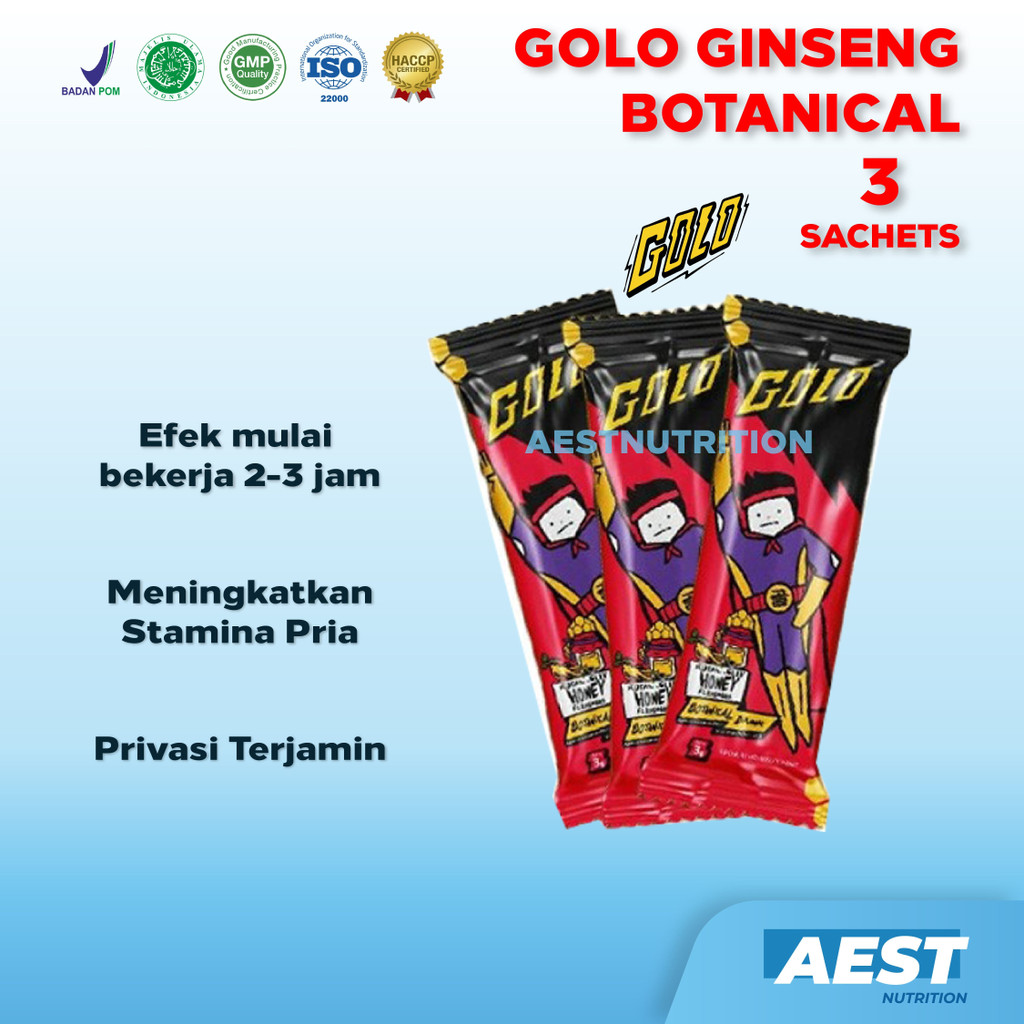 Mister GOLO Ginseng Botanical 3 Sachet Suplemen Stamina Vitalitas Pria