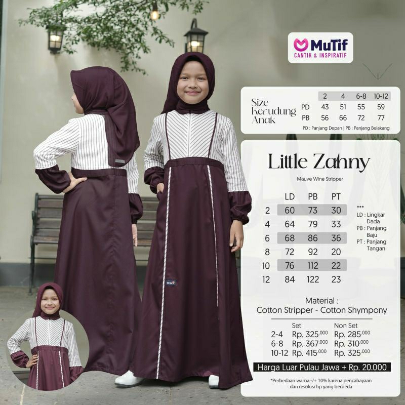 Mutif Sarimbit Zahny Mauve Wine Stripper Mutif Man Zahid Little Mutif Zahny Zahid Baju Muslim Gamis Sarimbit Keluarga Family Series Terbaru Ori Lebaran 2023