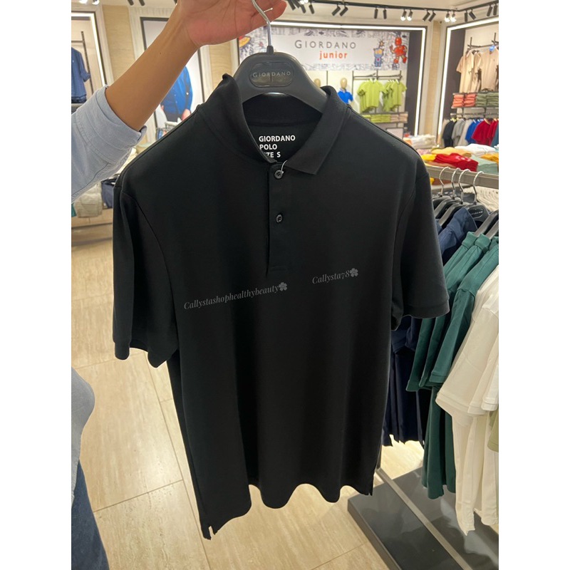 Giordano Luxury Touch Polo Shirt Man Signature Black Kaos Polo Giordano from 699k Size S,M,L,XL,XXL