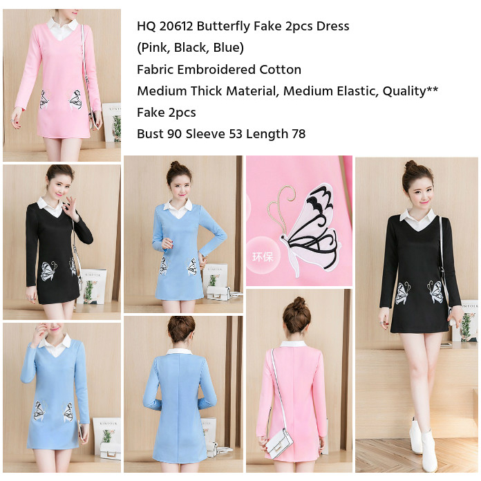 20612 SALE Dress Biru Wanita Korean Style