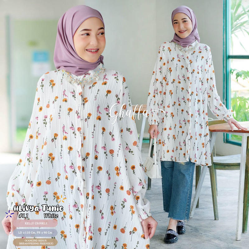 Ghaffa the label atasan wanita livya tunik | crinkle LD 110 busui