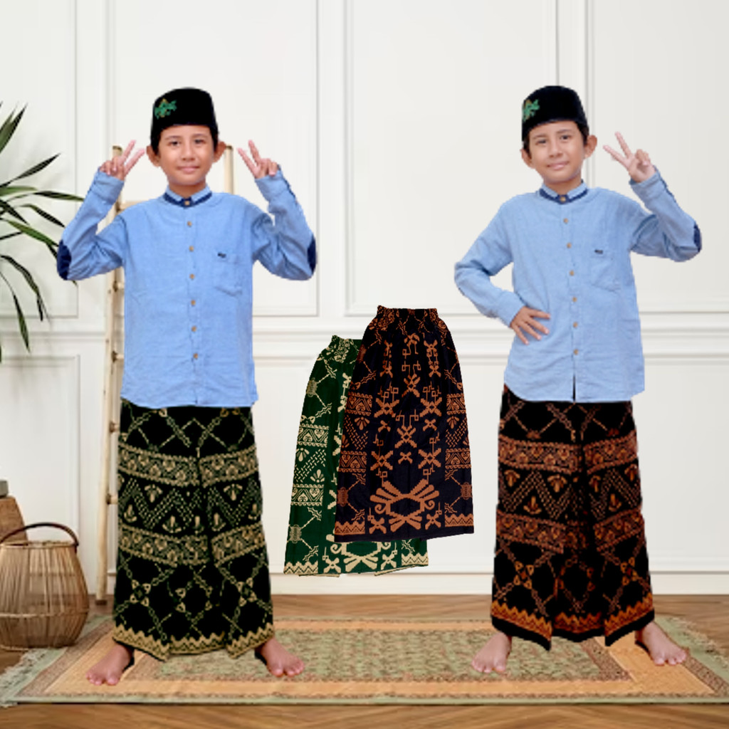Sarung Instan Anak Laki Laki Usia 2 Sampai 10 Tahun Model Rok Kain Katun Halus Sarung Sholat Sarung 