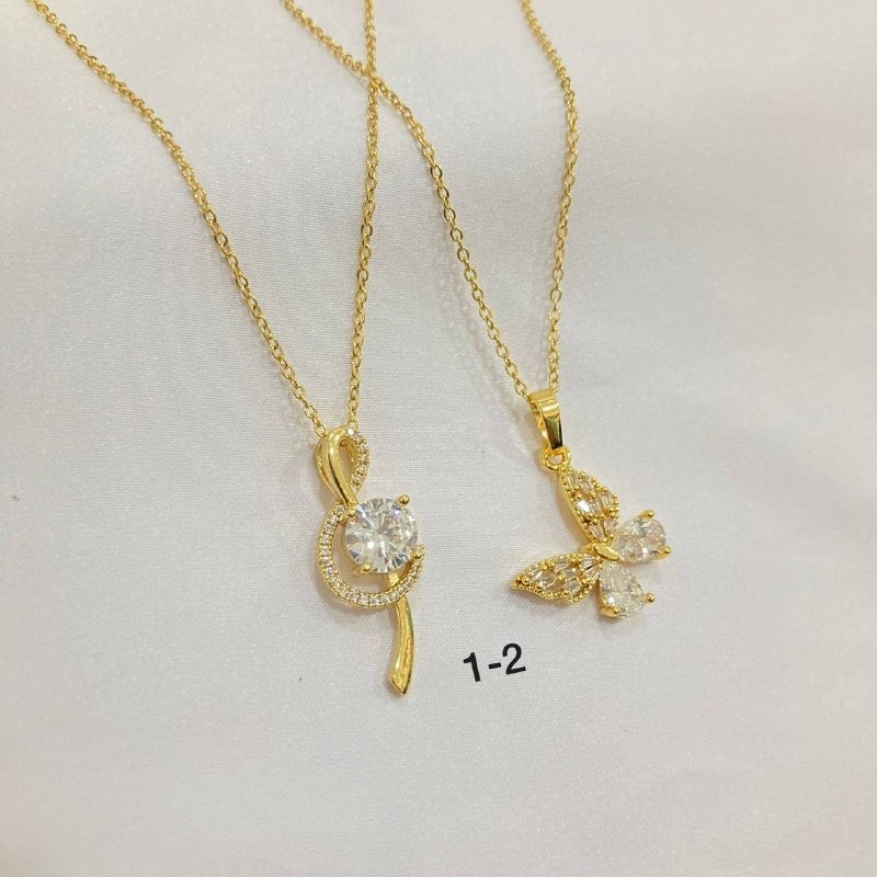 Kalung Wanita Liontin Titanium Anti Karat Terbaru Warna Gold Premium