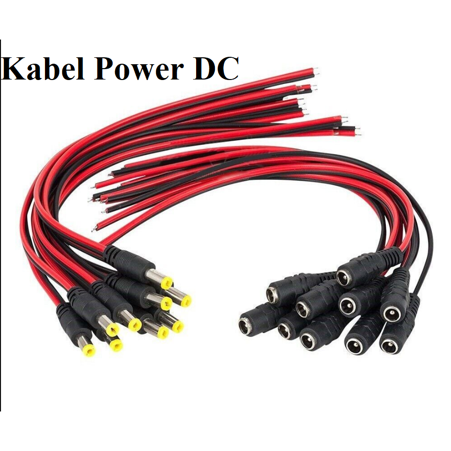 Kabel Power DC Jack Male Female Konektor Power supply Adaptor Charger CCTV Wire Cable Jek 2.1 X 5.5MM