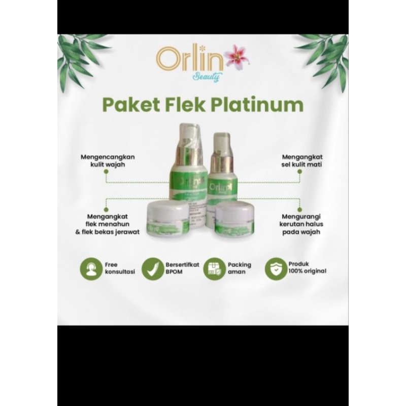 paket flek platinum orlin beauty/crem flek /cream flek bpom /skincare bpom/skincare pemutih /skincar